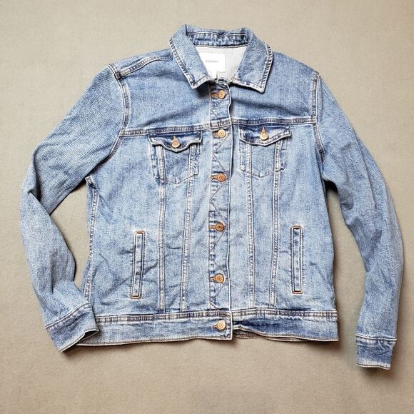 Women's Jean Jacket Size L Old Navy Denim Jacket - Picture 1 of 12